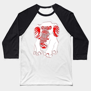 Elephant silhouette Siluet 3D 大象 elefant pixelart Baseball T-Shirt